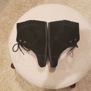 Toms black suede desert wedge size 6